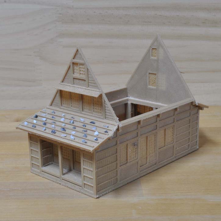 3D古民家模型製作:下屋取付