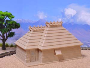 アイヌチセ3Dプリント模型(HOeゲージ)