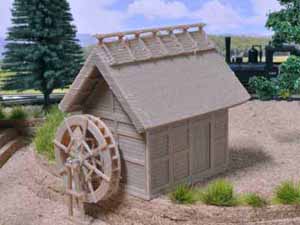 わら葺き屋根水車小屋古民家3Dプリント模型(HOeゲージ)